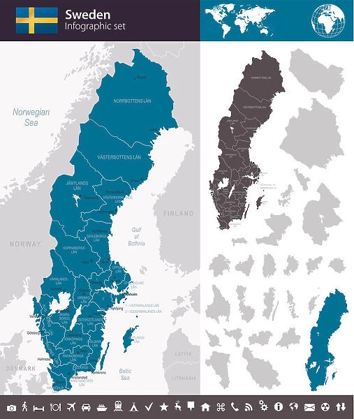 Sweden - Infographic map - illustration