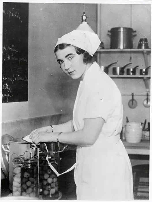 Framed Print : Sweden's Princess Ingrid in Kitchen Framed Print : Sweden's Princess Ingrid in Kitchen