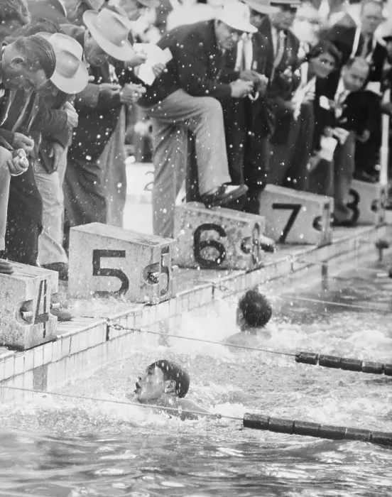 Framed Print : Swimmers Completing a Race Framed Print : Swimmers Completing a Race