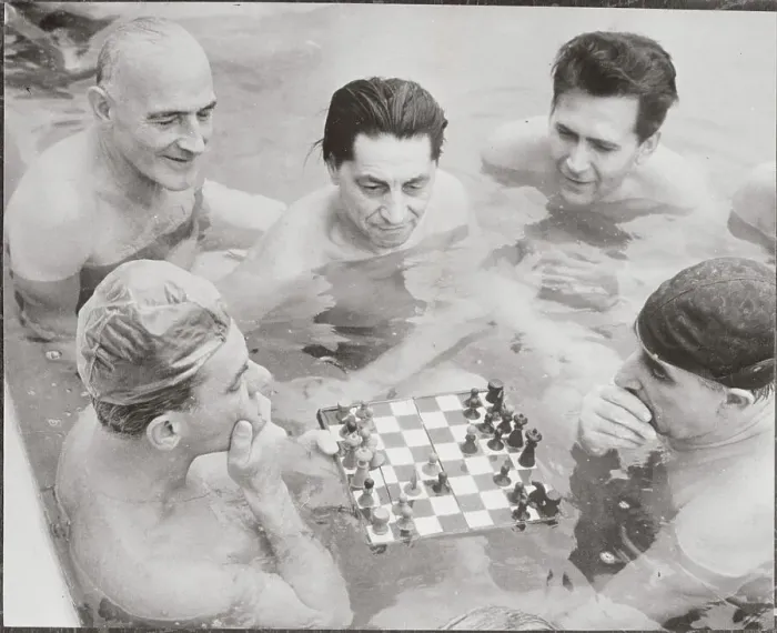 Framed Print : Swimmers Playing Chess Framed Print : Swimmers Playing Chess