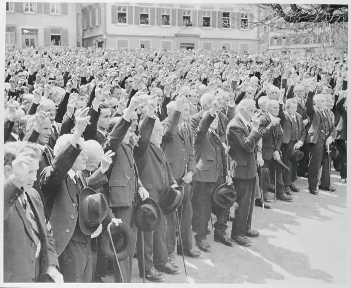 Framed Print : Swiss Voters in Massive Congregation Framed Print : Swiss Voters in Massive Congregation