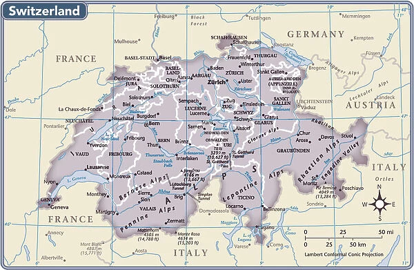 Switzerland country map
