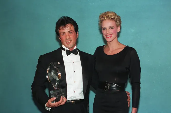 Framed Print : Sylvester Stallone with Brigitte Nielsen Framed Print : Sylvester Stallone with Brigitte Nielsen