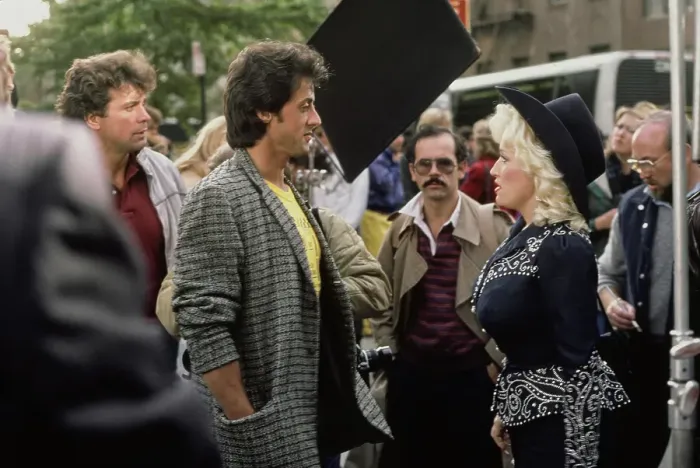 Framed Print : Sylvester Stallone And Dolly Parton Filming Rhinestone Framed Print : Sylvester Stallone And Dolly Parton Filming Rhinestone
