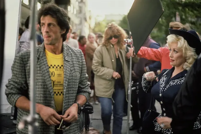 Framed Print : Sylvester Stallone And Dolly Parton Filming Rhinestone Framed Print : Sylvester Stallone And Dolly Parton Filming Rhinestone