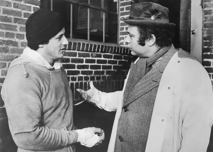 Framed Print : Sylvester Stallone Talking with Burt Young