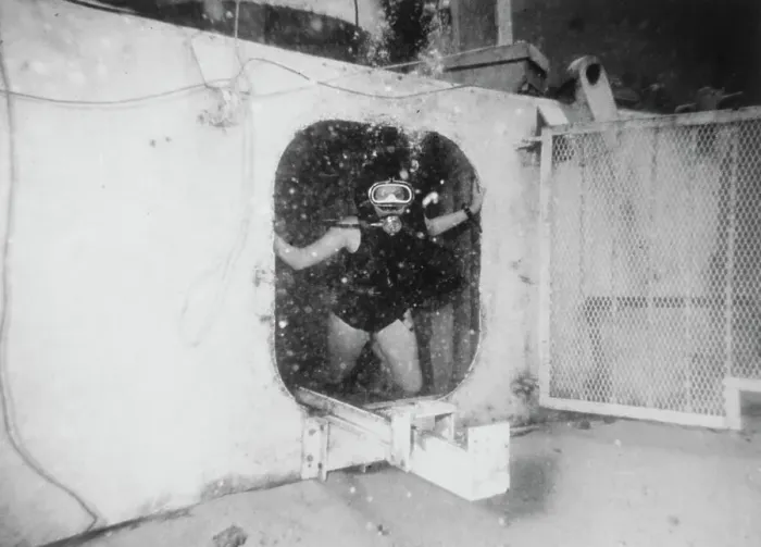 Framed Print : Sylvia Earle in Underwater Tank Framed Print : Sylvia Earle in Underwater Tank
