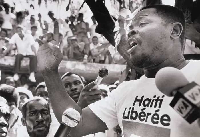 Framed Print : Sylvio Claude Addressing Supporters Framed Print : Sylvio Claude Addressing Supporters