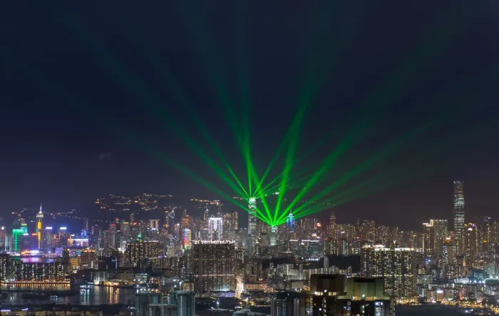 Framed Print : Symphony of Light in Hong Kong from Kowloon side Framed Print : Symphony of Light in Hong Kong from Kowloon side