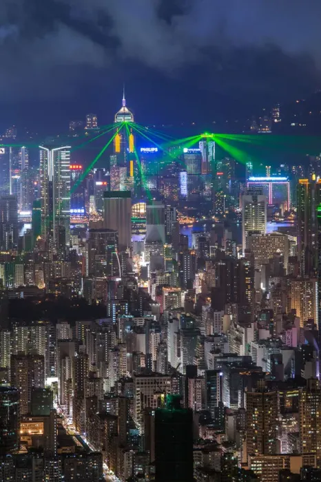 Framed Print : Symphony of Light in Hong Kong from Kowloon side