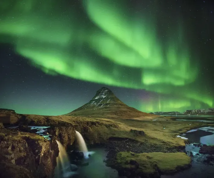 Framed Print : The Symphony of Light at Kirkjufell Mountain Framed Print : The Symphony of Light at Kirkjufell Mountain