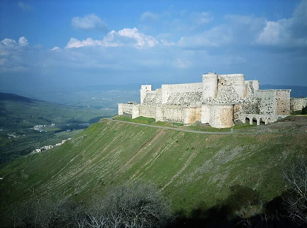 Syria, Krak des Chevaliers, fortress on hilltop