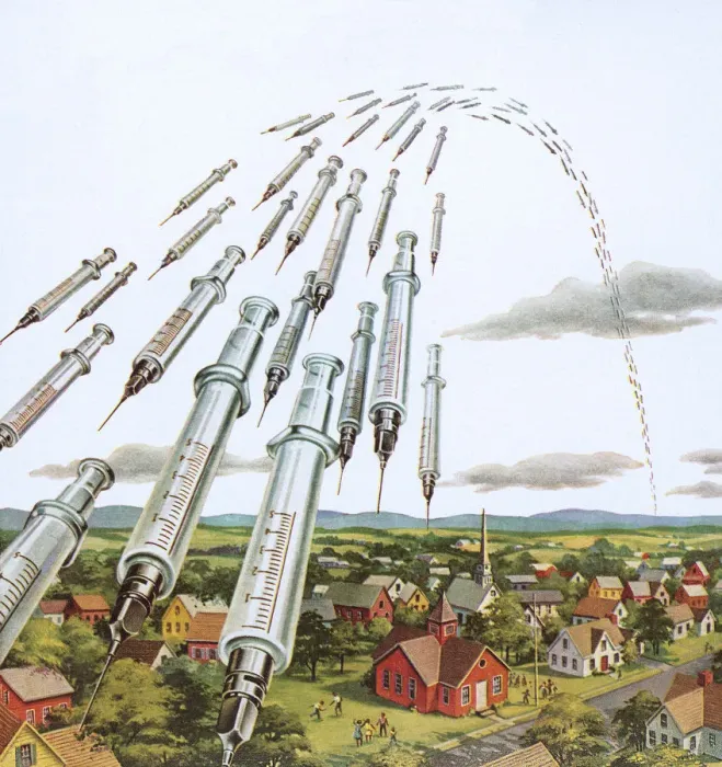Framed Print : Syringes Flying Through the Air Framed Print : Syringes Flying Through the Air