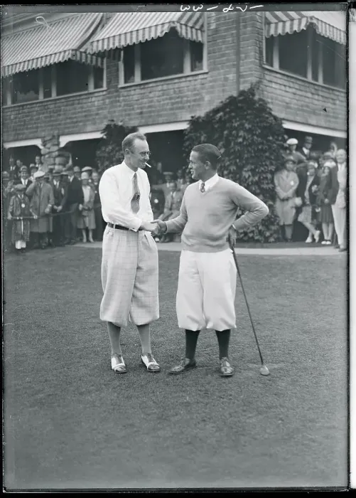 Framed Print : T. Phillip Perkins Shaking Hands with Bobby Jones Framed Print : T. Phillip Perkins Shaking Hands with Bobby Jones