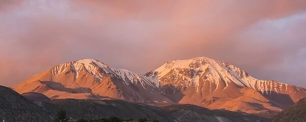 The Taapaca volcano at sunset, Putre, Arica and Parinacota Region, Chile
