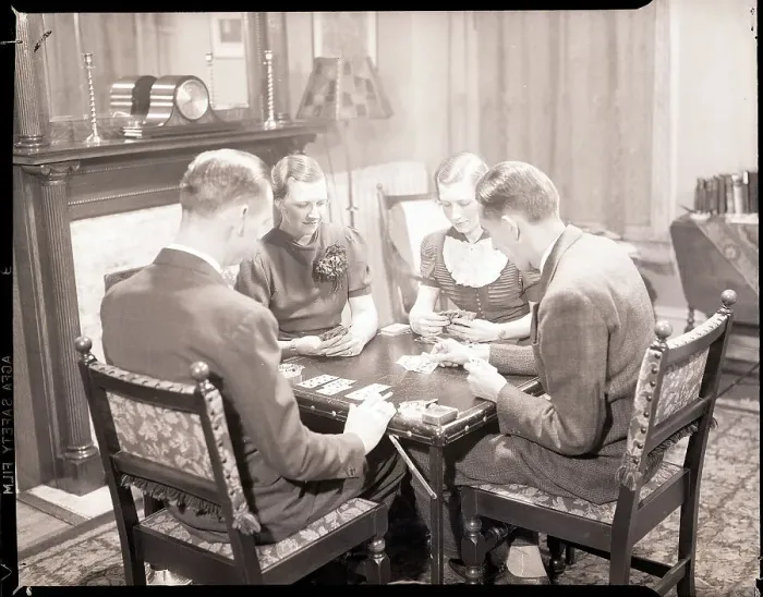 Framed Print : Table of Bridge Players Framed Print : Table of Bridge Players