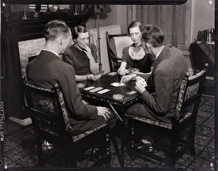 Framed Print : Table of Bridge Players Framed Print : Table of Bridge Players
