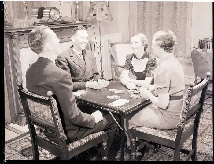 Framed Print : Table of Bridge Players Framed Print : Table of Bridge Players