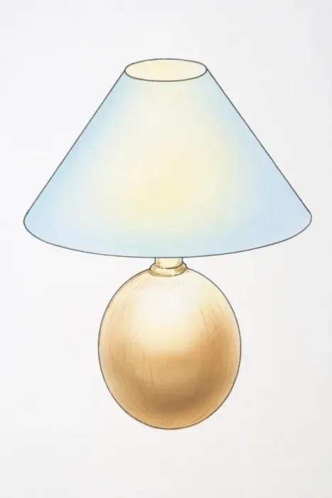 Framed Print : Table lamp with rounded base Framed Print : Table lamp with rounded base
