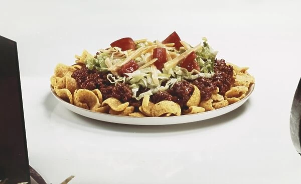 Taco salad in plate, close-up