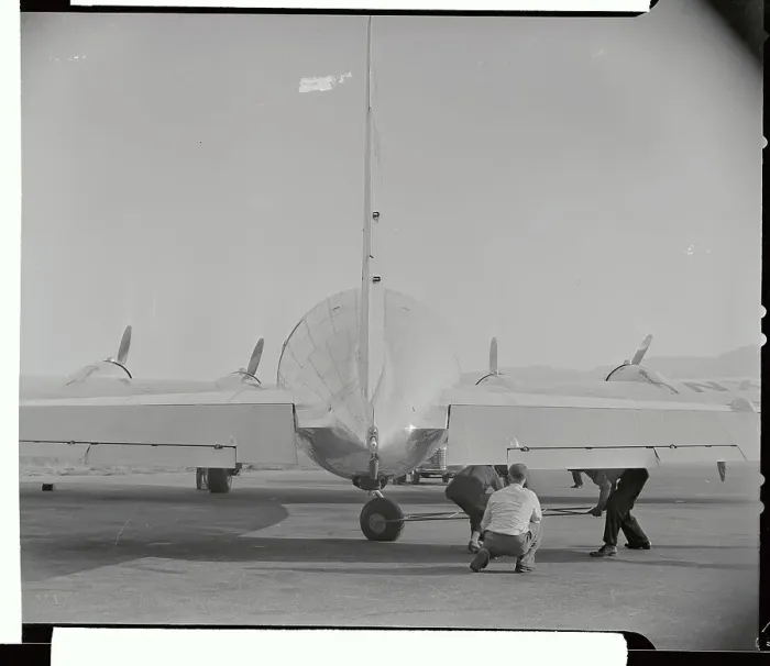 Framed Print : Tail End View of Howard Hughes Stratoliner Framed Print : Tail End View of Howard Hughes Stratoliner