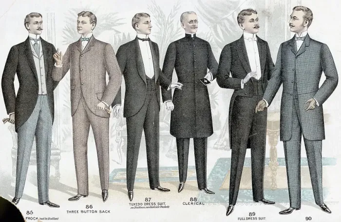 Framed Print : Tailor's Illustration of Six Men's Suits Framed Print : Tailor's Illustration of Six Men's Suits