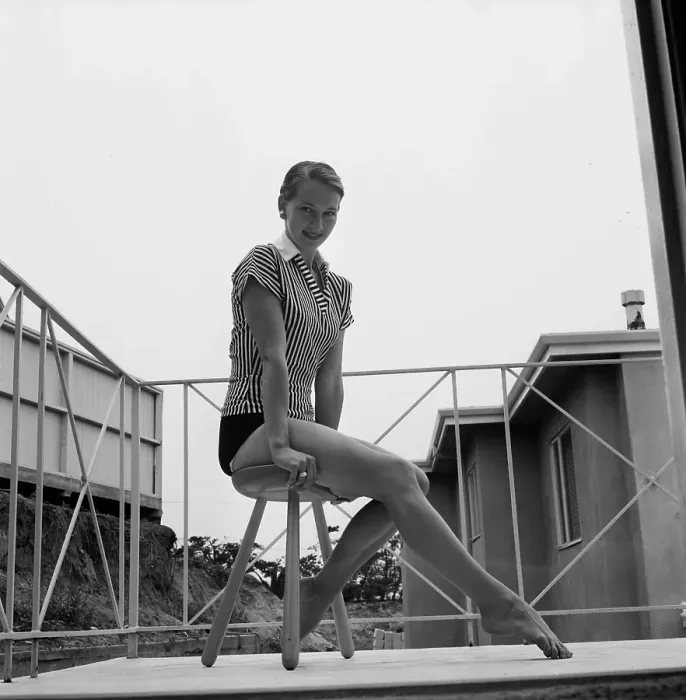 Framed Print : Taina Elg. LOS ANGELES - MAY 26, 1956: Actress Dancer Taina Elg poses at Framed Print : Taina Elg. LOS ANGELES - MAY 26, 1956: Actress Dancer Taina Elg poses at