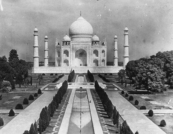 Taj Mahal. March 1935: The Taj Mahal (built 1632 - 1654) at Agra