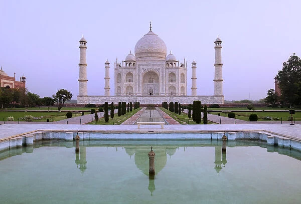 the Taj Mahal reflected in pool