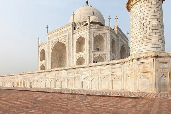 The Taj Mahal is a white marble mausoleum located in Agra