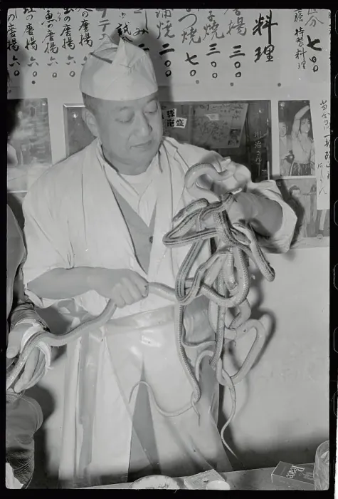 Framed Print : Takaji Ineda Handling Snakes Framed Print : Takaji Ineda Handling Snakes