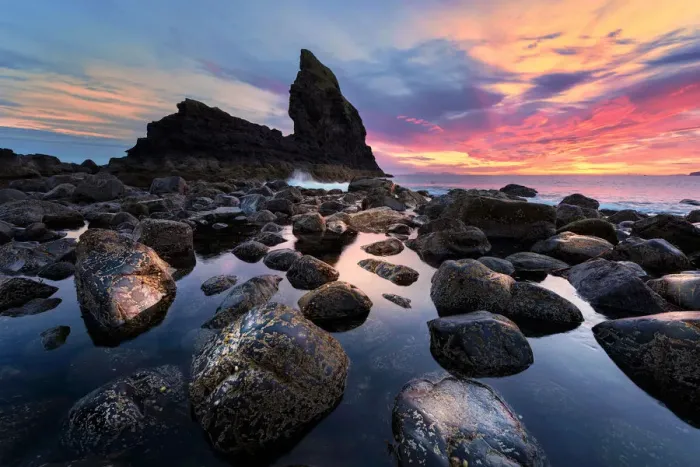 Framed Print : Talisker Beach with twilight time, Isle of Skye Framed Print : Talisker Beach with twilight time, Isle of Skye