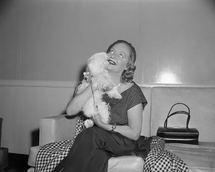 Framed Print : Tallulah Bankhead Holding Her Pet Dog Framed Print : Tallulah Bankhead Holding Her Pet Dog