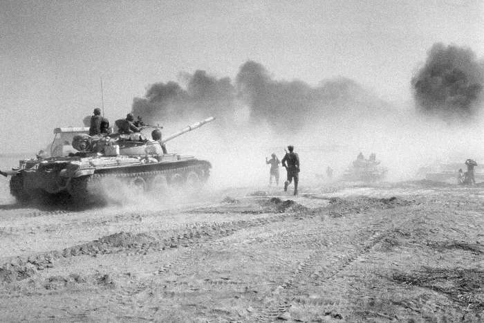 Framed Print : Tank Advances Through Smoke