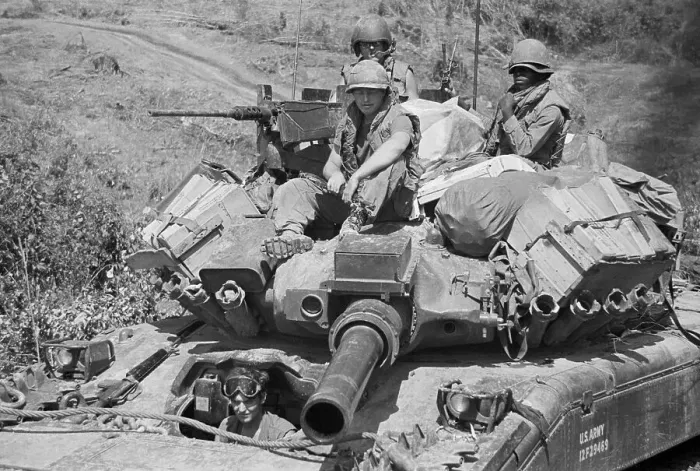 Framed Print : US Tank Covering South Vietnamese Advance Framed Print : US Tank Covering South Vietnamese Advance