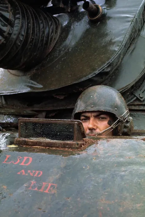 Framed Print : Tank Driver At US Military Base, Vietnam Framed Print : Tank Driver At US Military Base, Vietnam