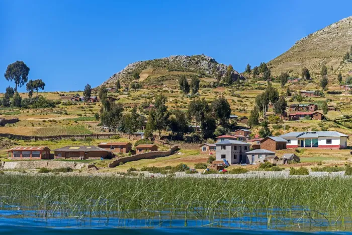 Framed Print : Taquile Island or Intika Island, Lake Titicaca, Peru Framed Print : Taquile Island or Intika Island, Lake Titicaca, Peru