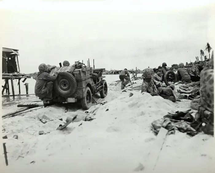Framed Print : Tarawa Airport Under Seige Framed Print : Tarawa Airport Under Seige