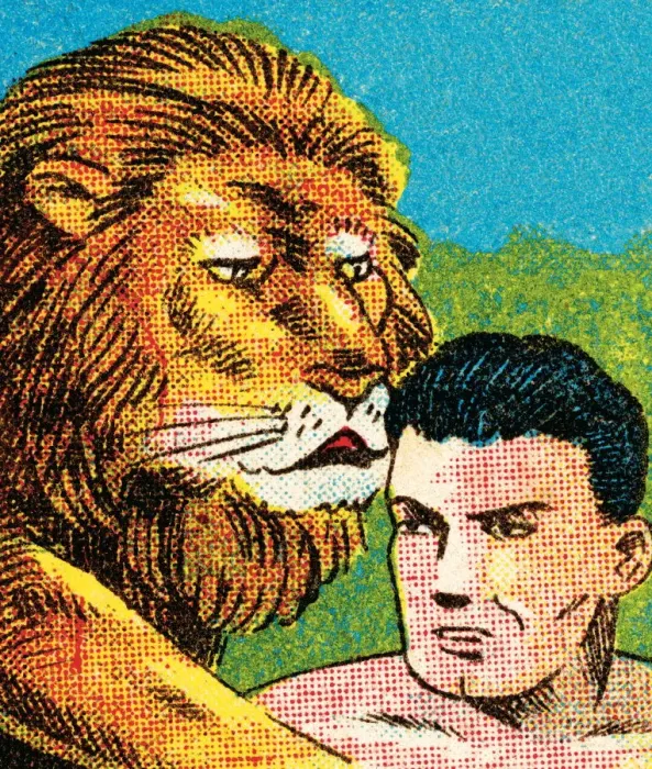 Framed Print : Tarzan and lion