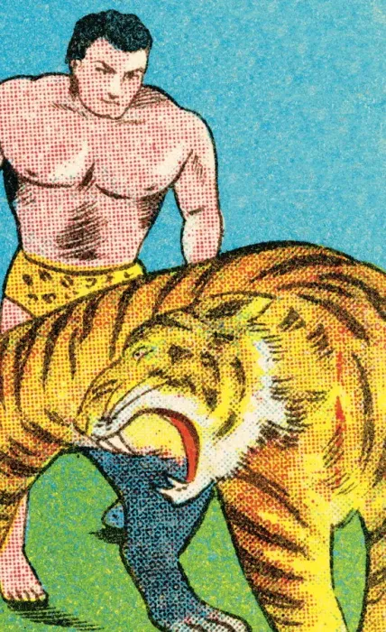 Framed Print : Tarzan and tiger Framed Print : Tarzan and tiger