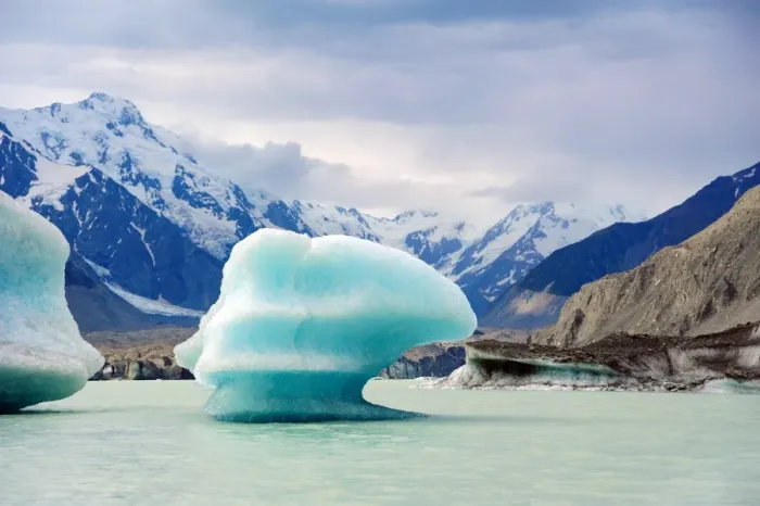 Framed Print : Tasman Glacier at Mount Cook in New Zealand