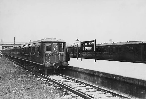 Tattenham Corner. A new electric train at Tattenham Corner in Surrey, 24th March 1928
