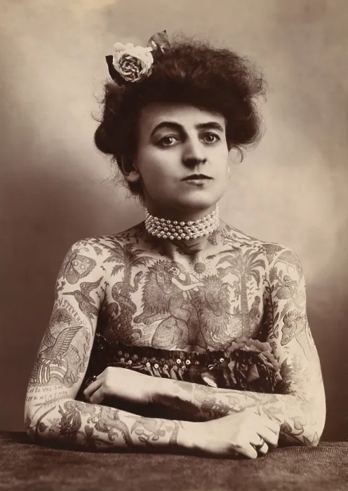 Framed Print : Tattooed Woman Framed Print : Tattooed Woman