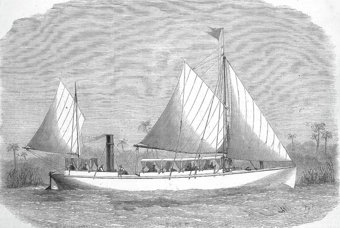 Framed Print : Taugh-a-Ballagh, Expedition Ship to Central Africa, 1869, France, Historic, digitally restored reproduction of an original 19th-century artwork, exact original date unknown Framed Print : Taugh-a-Ballagh, Expedition Ship to Central Africa, 1869, France, Historic, digitally restored reproduction of an original 19th-century artwork, exact original date unknown