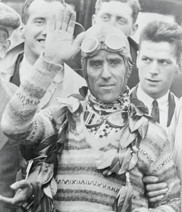Framed Print : Tazio Nuvolari Waving and Wearing Goggles Framed Print : Tazio Nuvolari Waving and Wearing Goggles