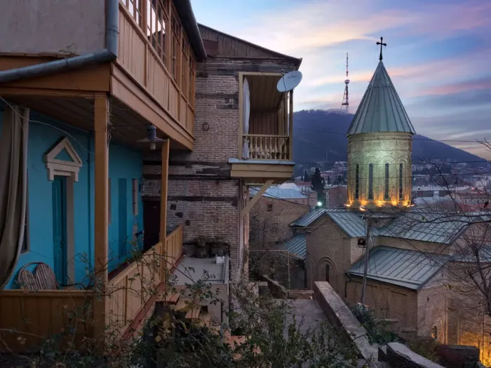 Framed Print : Tbilisi old town at twilight, Georgia Framed Print : Tbilisi old town at twilight, Georgia