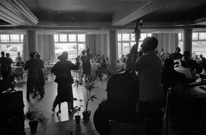 Framed Print : Tea Dance. 12th August 1939: A tea dance at the Ocean Hotel, Brighton Framed Print : Tea Dance. 12th August 1939: A tea dance at the Ocean Hotel, Brighton