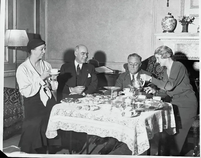 Framed Print : Tea with the Roosevelts and Lehmans Framed Print : Tea with the Roosevelts and Lehmans