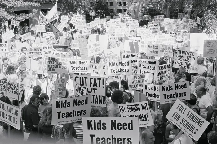 Framed Print : Teachers, Parents, Kids Protest W / Signs Framed Print : Teachers, Parents, Kids Protest W / Signs