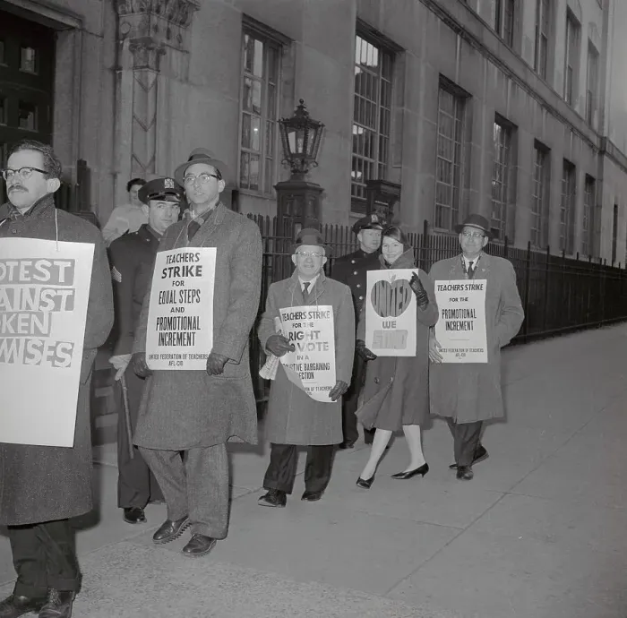 Framed Print : Teachers Striking in New York Framed Print : Teachers Striking in New York